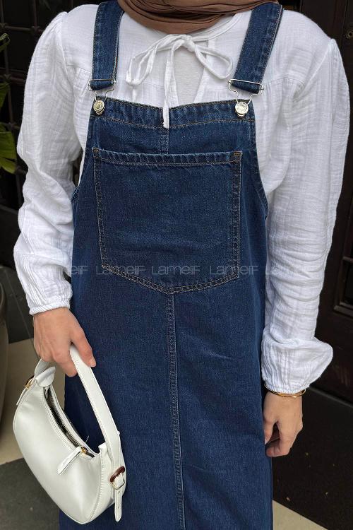 Dark Blue Normal Neck Denim Dresess