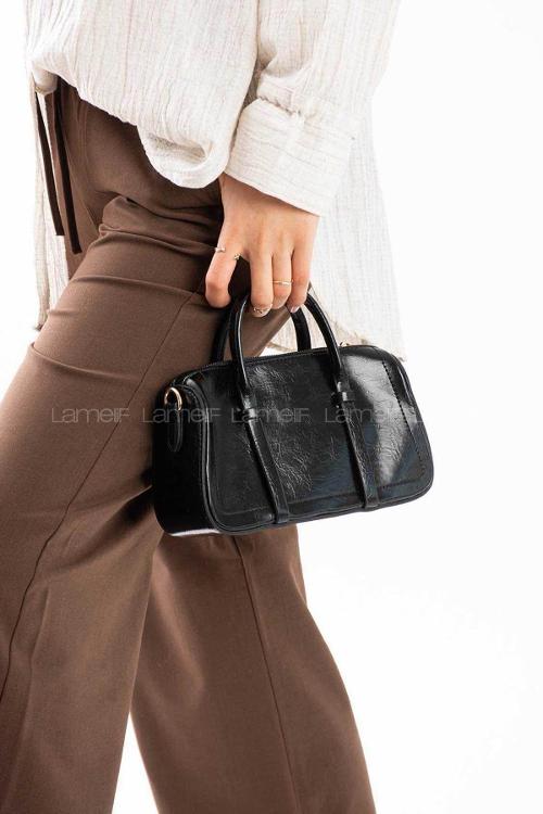 Lamelif Jessy Model Deri Kadın El Ve Omuz Çantası Siyah