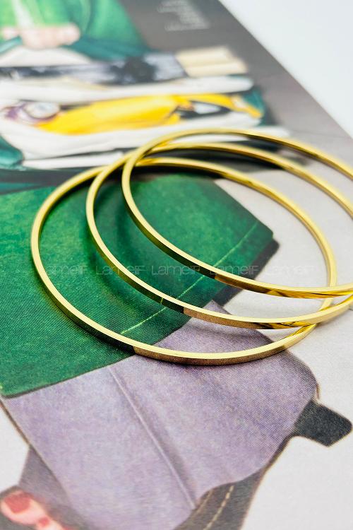 Lamelif Gold Çelik 3lü Ajda Bileklik