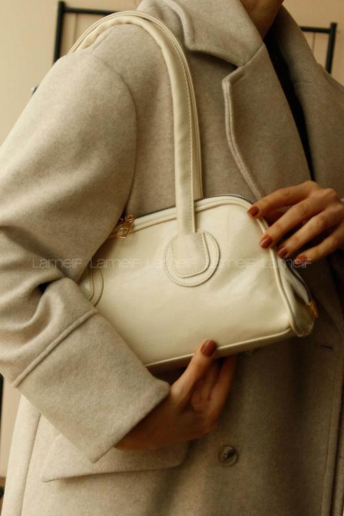 Lamelif Henna Pinterest Model Kadın Omuz Çantası Krem