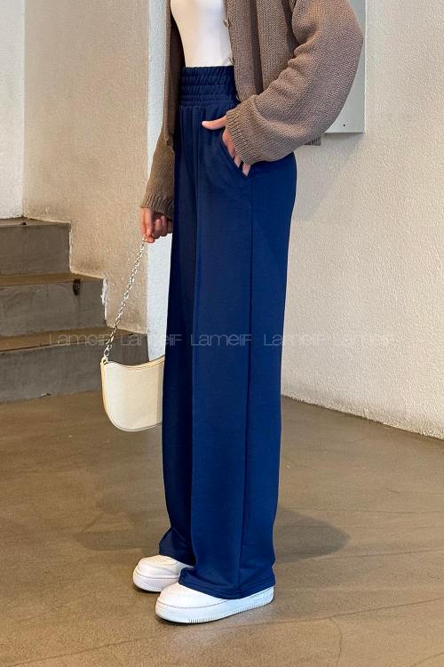 Lamelif Çıma Detaylı Eşofman Altı Lacivert