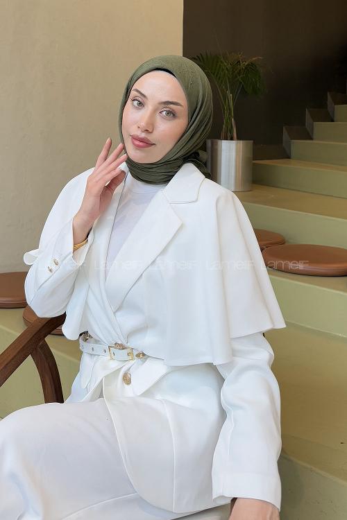 Lamelif Bambu Eşarp Asker Yeşili