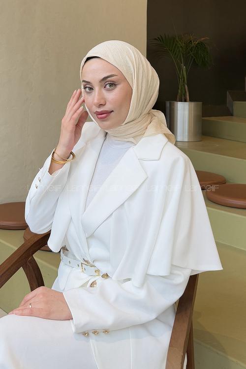 Lamelif Bambu Eşarp Ekru