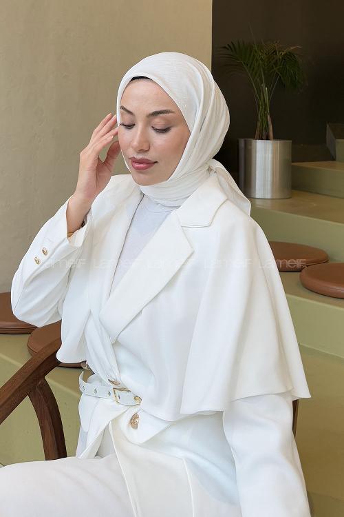 Lamelif Bambu Eşarp Kırık Beyaz