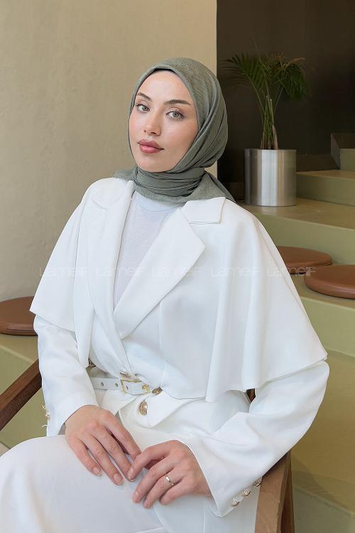 Lamelif Bambu Eşarp Koyu Çağla Yeşili