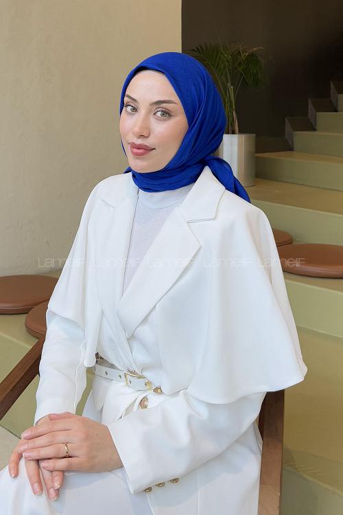 Lamelif Bambu Eşarp Saks Mavisi