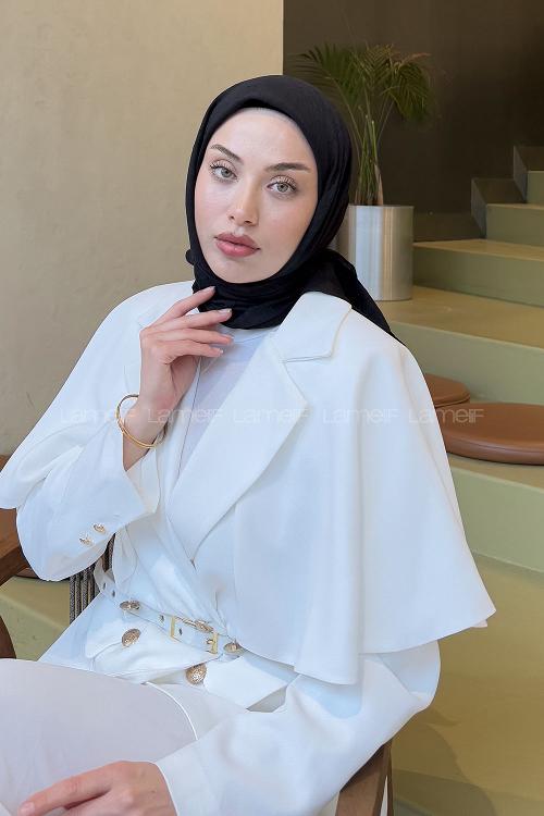 Lamelif Bambu Eşarp Siyah