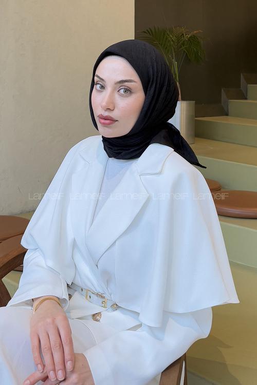 Lamelif Bambu Eşarp Siyah