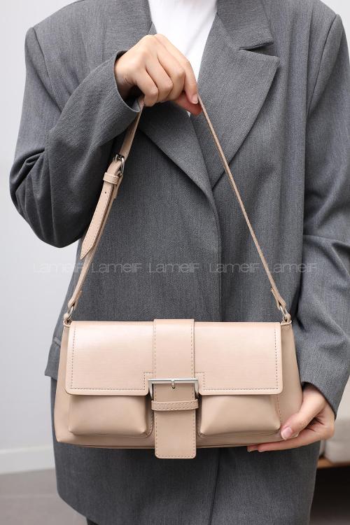 Lamelif Holly Kadın El ve Omuz Çantası Vizonrengi