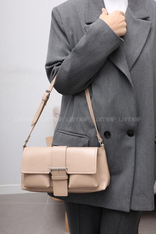 Lamelif Holly Kadın El ve Omuz Çantası Vizonrengi