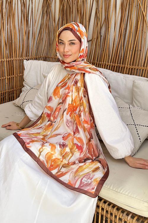 Brown Cotton Striped Shawl