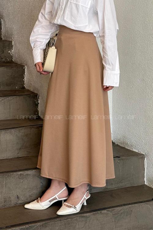 Lamelif Kloş Etek Sütlü Kahve