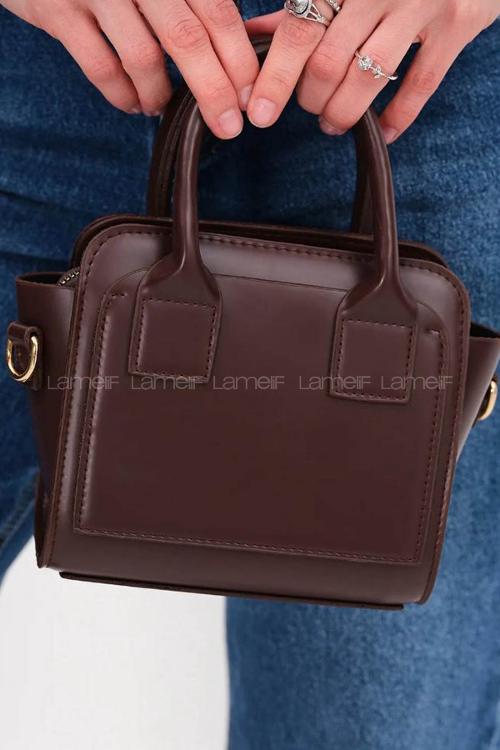 Lamelif Minimal Zarif Kadın Çanta Acı Kahve