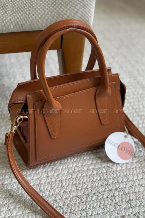 Lamelif Minimal Zarif Kadın Çanta Taba