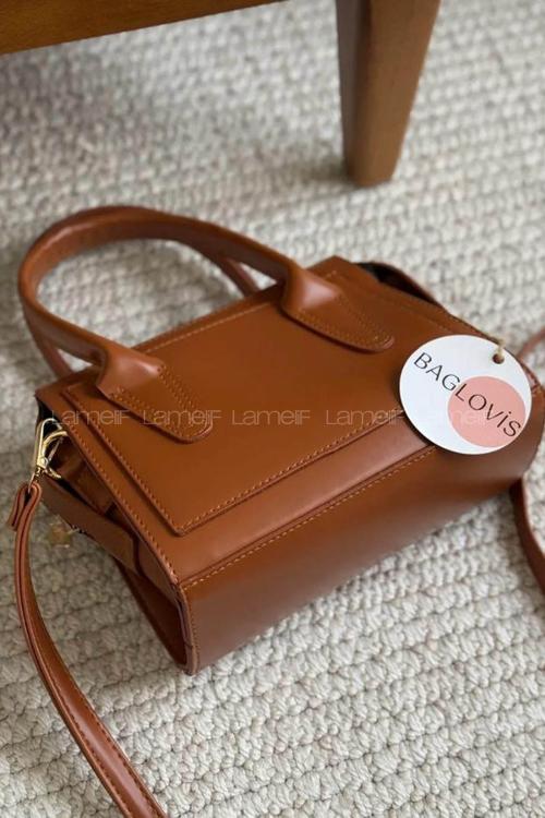 Lamelif Minimal Zarif Kadın Çanta Taba