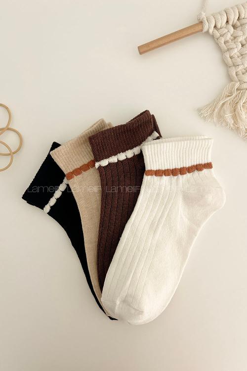 Lamelif 4lü Yarım Konç Çorap