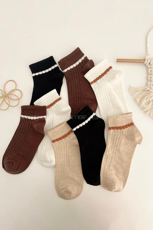 Lamelif 4lü Yarım Konç Çorap