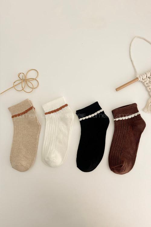 Lamelif 4lü Yarım Konç Çorap