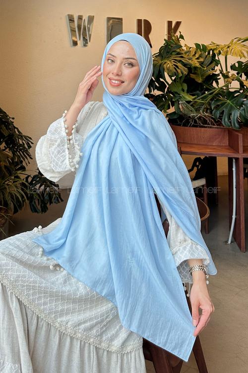 Lamelif Comfort Pamuk Şal Bebe Mavi