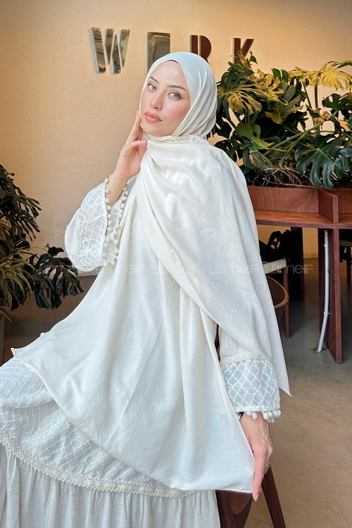 Lamelif Comfort Pamuk Şal Ekru