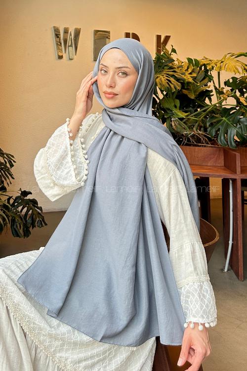 Lamelif Comfort Pamuk Şal Koyu Gri