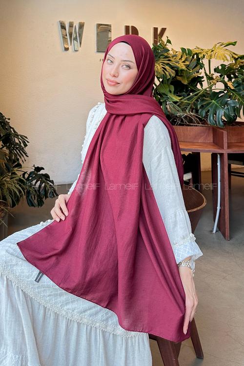 Lamelif Comfort Pamuk Şal Koyu Bordo