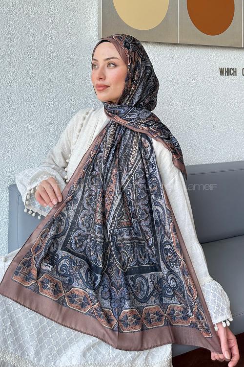 Plaid Gray Cotton Striped Shawl