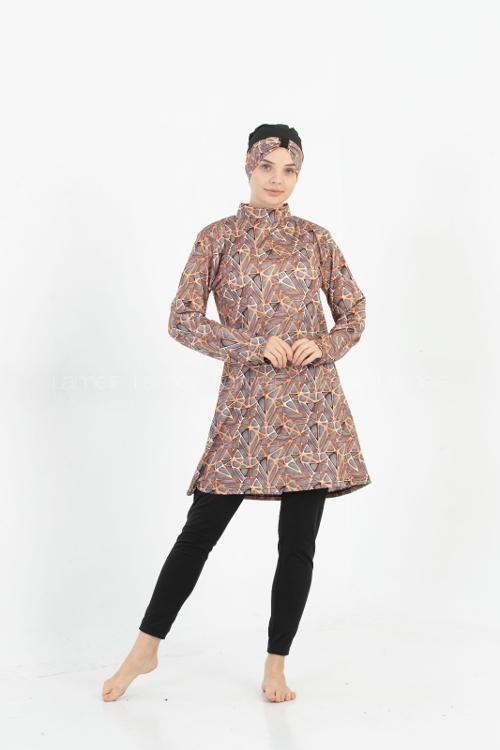 Lamelif Haşama Tesettür Mayo Hijap Kiremit