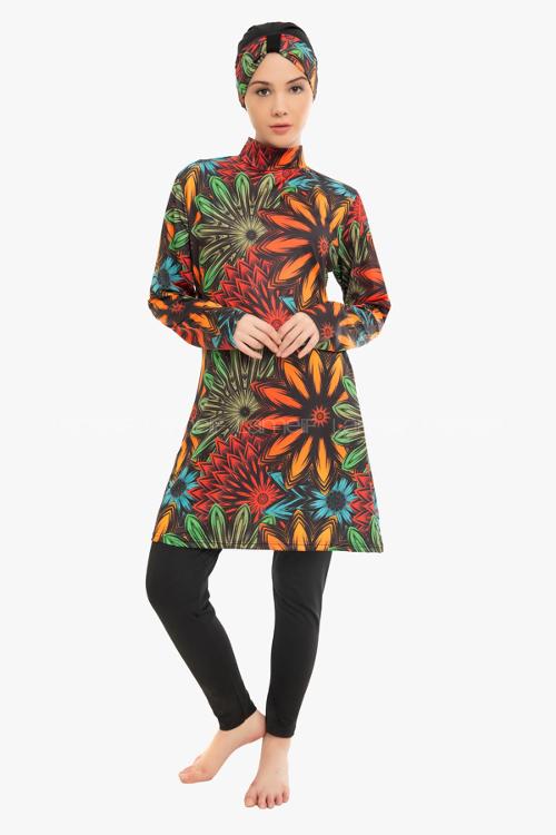 Lamelif Haşama Tesettür Mayo Hijap Renkli