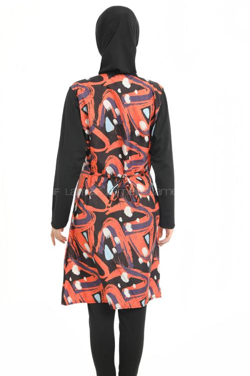 Lamelif Haşama Tesettür Mayo Hijap Turuncu