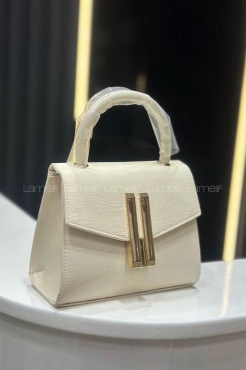 Lamelif Montanna Model Kadın El Ve Omuz Çantası Krem