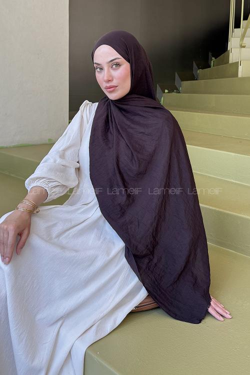 Lamelif Organik Premium Şal Acı Kahve