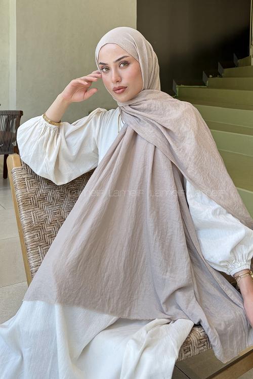 Lamelif Organik Premium Şal Vizon