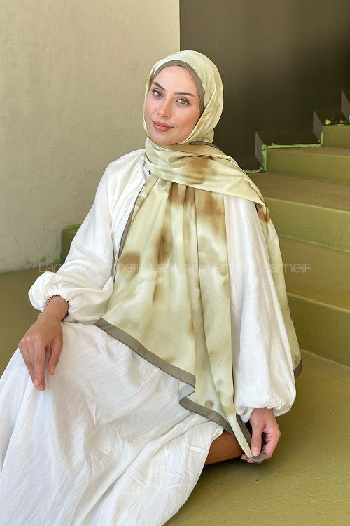 Lamelif Batik Desen Soft Şal Mint Yeşili