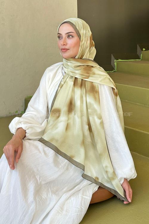 Lamelif Batik Desen Soft Şal Mint Yeşili