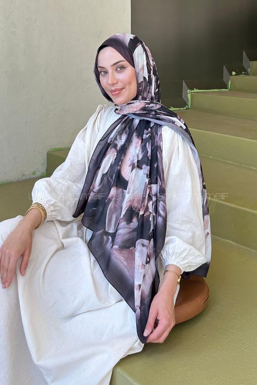 Bitter Brown Cotton Striped Shawl