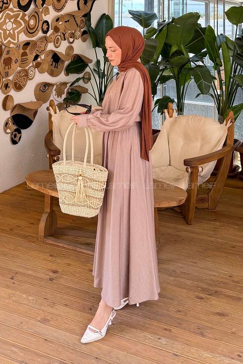 Mink Shirt Collar Long Arm Cotton Lycra Flare Suit