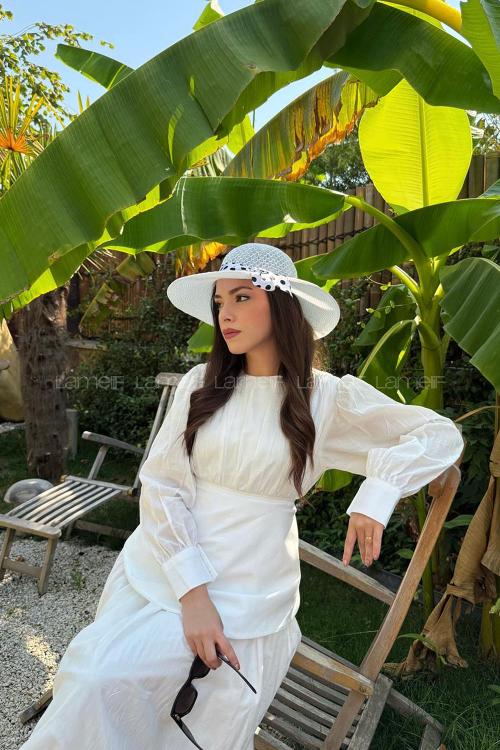 Lamelif Yazlık Hasır Vizör Şapka