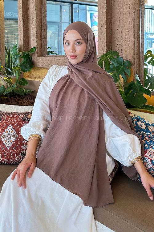 Lamelif Comfort Pamuk Şal Soft Kahve
