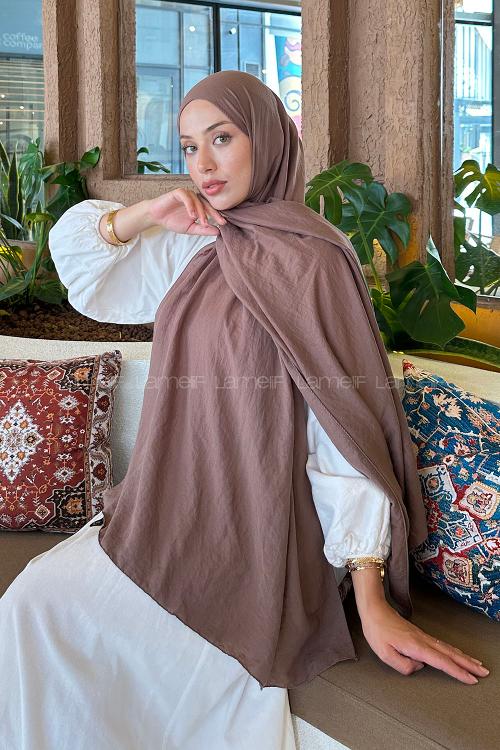 Lamelif Comfort Pamuk Şal Soft Kahve