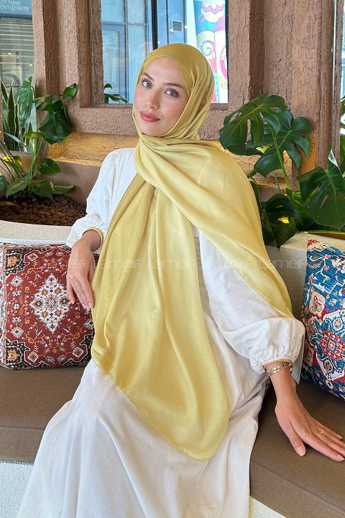 Lamelif Degrade Desen Soft Şal Yağ Yeşili