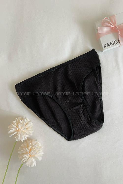 Black Cotton Fabric Scanties