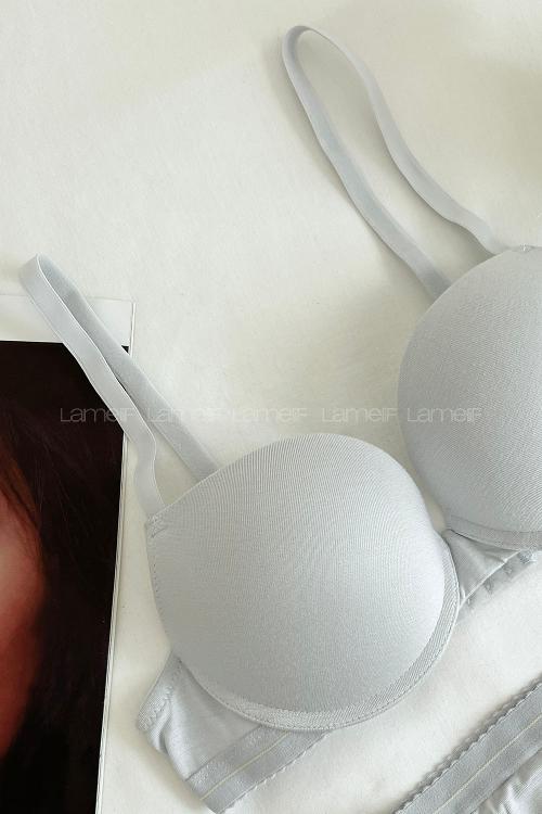 Baby Blue Cotton Fabric Underwire Support Bralet