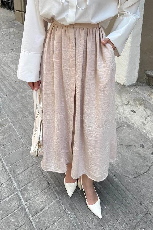 Lamelif Pera Keten Etek Krem