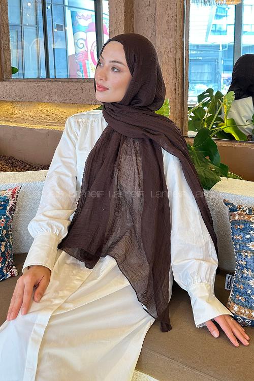 Lamelif Müslin Şal Acı Kahve
