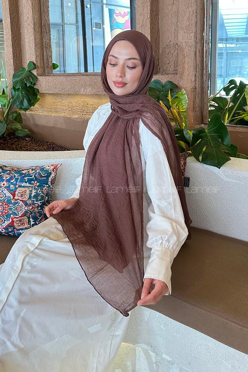 Chocolate Brown Cotton Fabric Straight Shawl