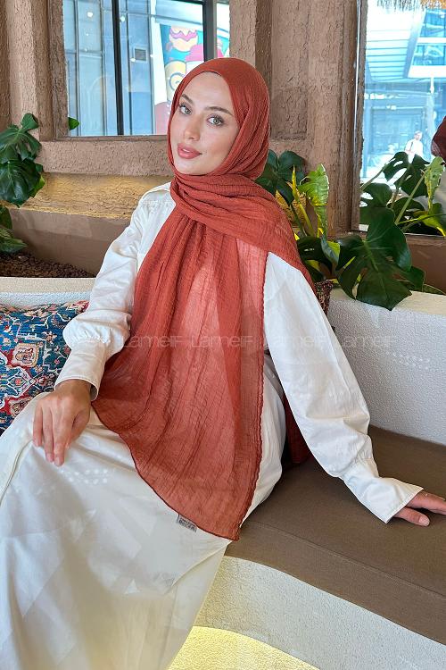 Lamelif Müslin Şal Kiremit