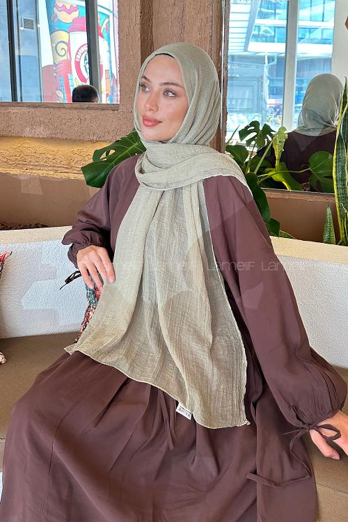 Stone Cotton Fabric Straight Shawl