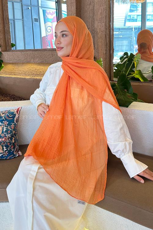 Lamelif Müslin Şal Oranj