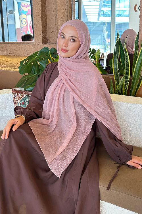 Lamelif Müslin Şal Pudra